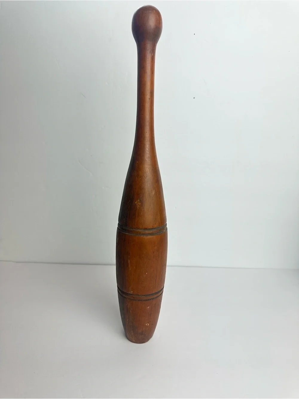 Vintage Wooden Juggling Pin Exercise Primitive Aged Brown Decor Antique